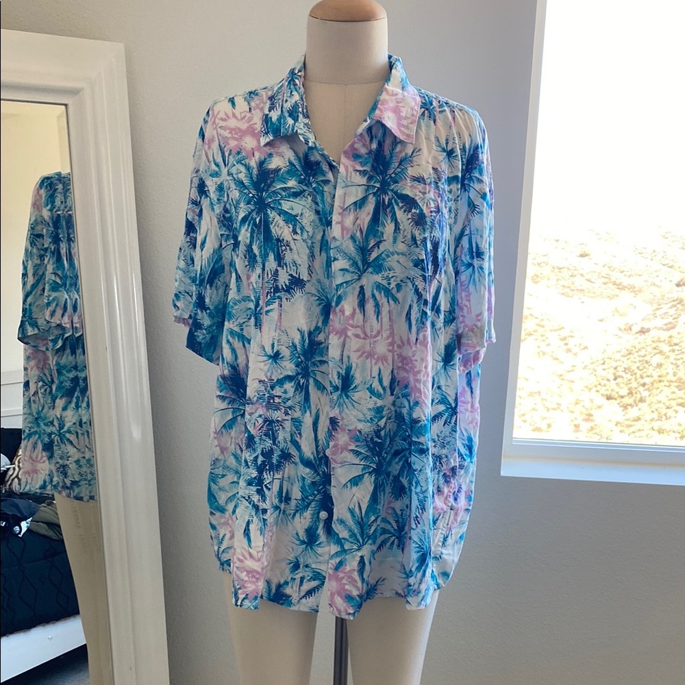 Tropical Blue and Pink Men's Shirt